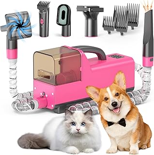 Dog Grooming Kit with Vacuum, Hair Dryer, and Tools