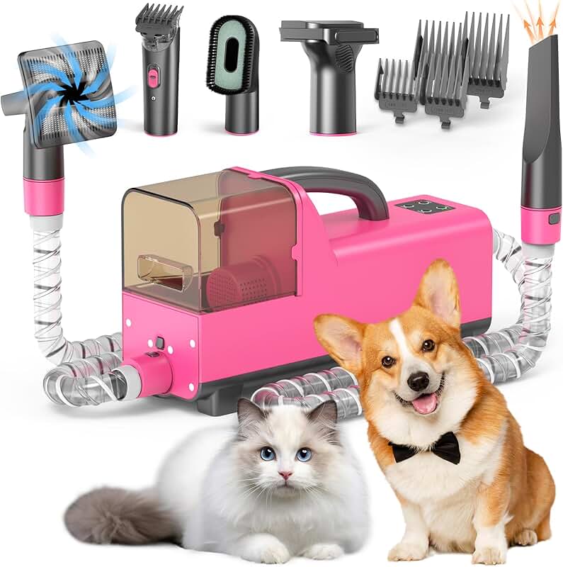 Dog Grooming Kit with Vacuum, Hair Dryer, and Tools