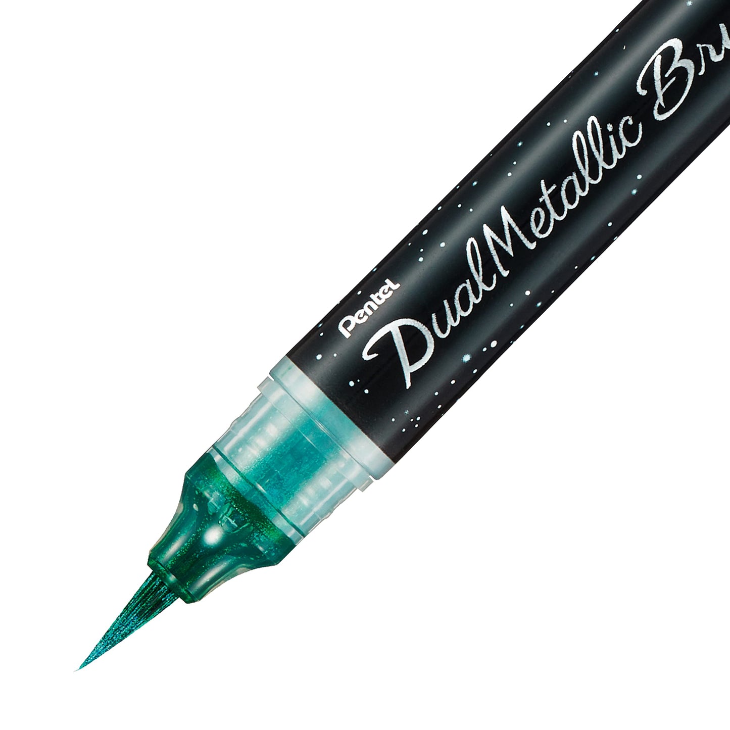 DualMetallic Brush Pen Green Blue Ink