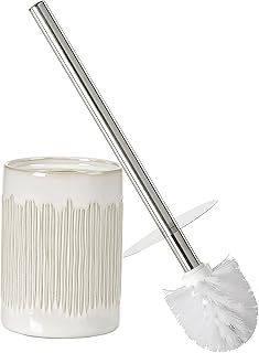Ceramic Toilet Brush and Holder Set in Ivory