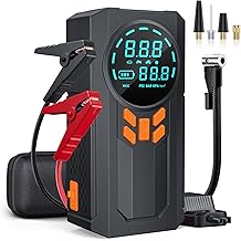 Portable Jump Starter with Air Compressor and LED Light