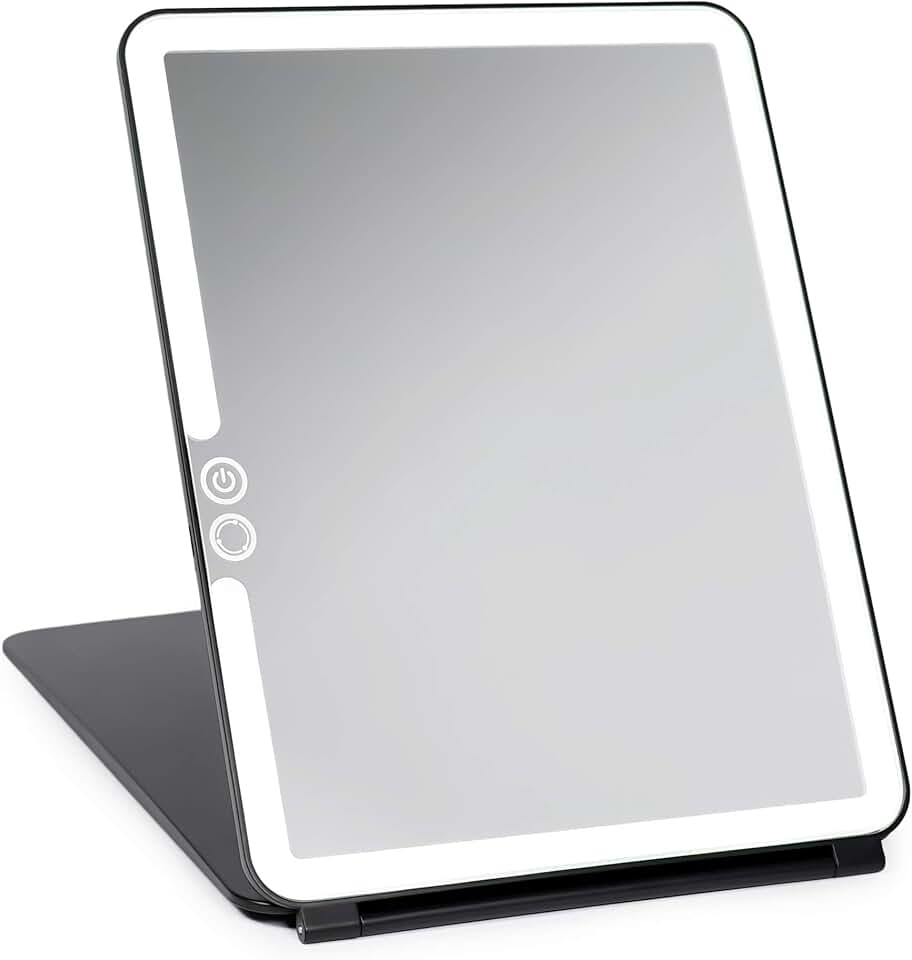 Eclipse LED Travel Makeup Mirror with 3 Light Colors