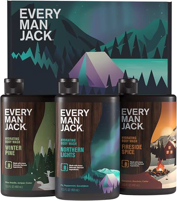 Men's Body Wash Gift Set with 3 Winter Scents