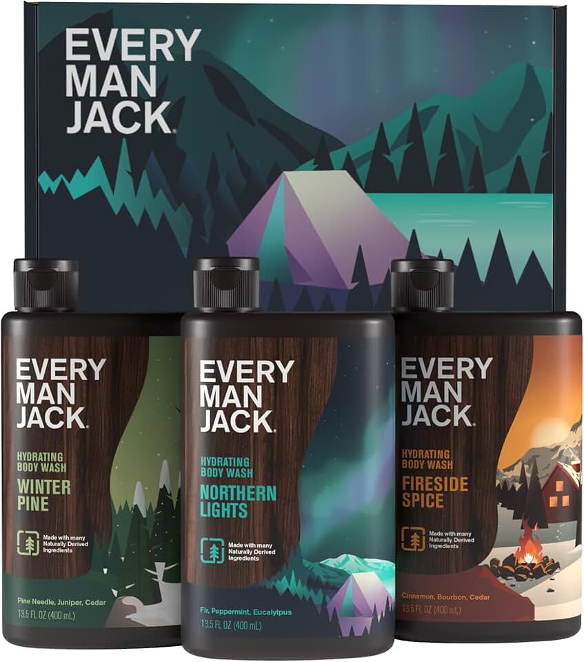 Men's Body Wash Gift Set with 3 Winter Scents