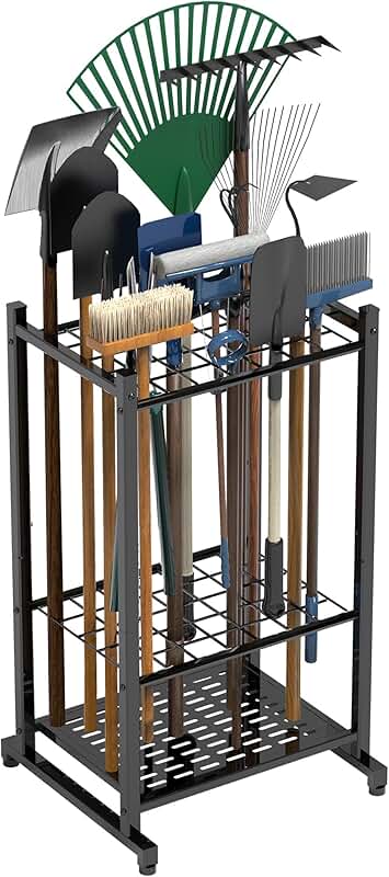 Heavy Duty Steel Garden Tool Organizer for Yard Storage