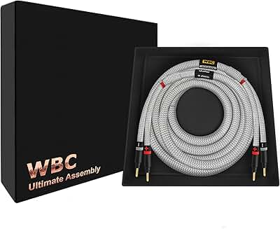 Premium 3-Foot 9 AWG OFC Speaker Cable with Gold Banana Plugs