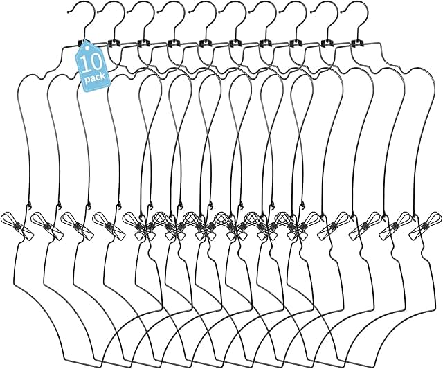 Black 10-Pack Stylish Body Shape Bikini Hangers