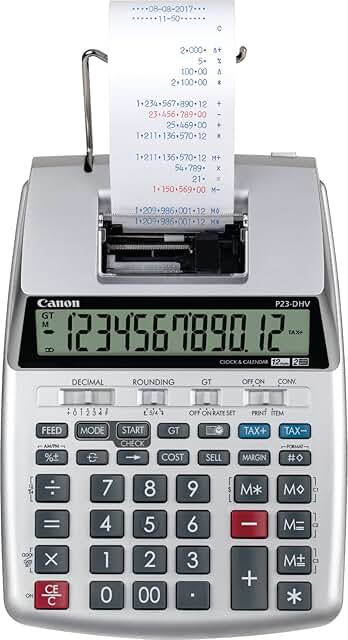 Printing calculator with double check and tax features