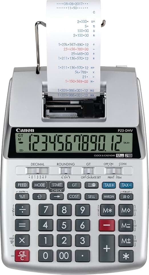 Printing calculator with double check and tax features