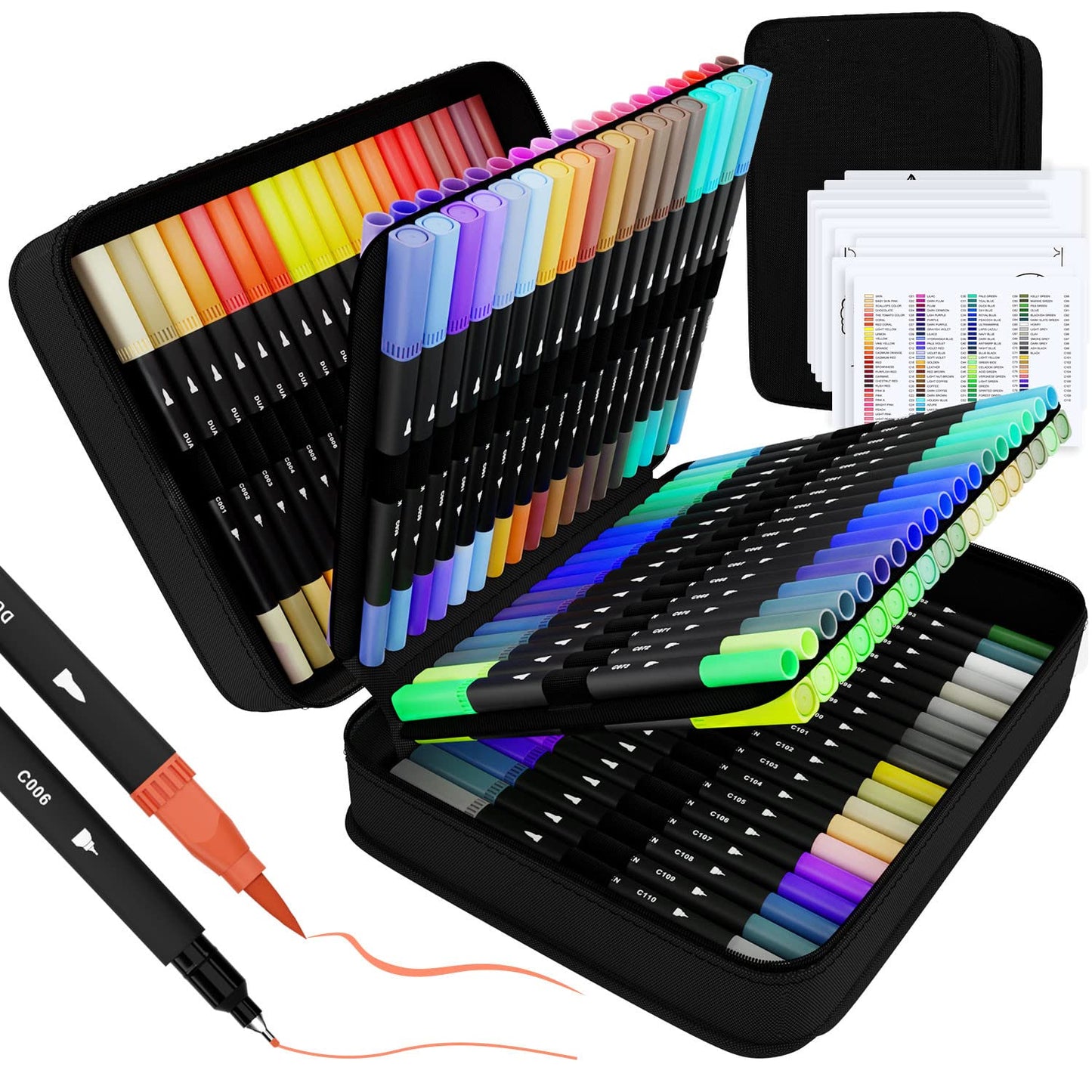 Art Supplier Dual Brush Markers Set 110 Colors