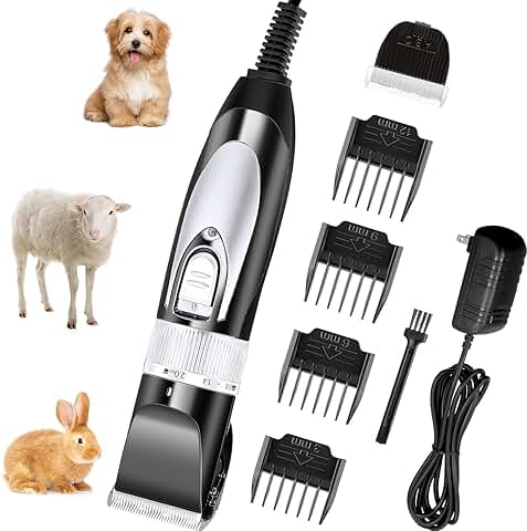 Electric Dog Clipper with Guide Combs and Replacement Head
