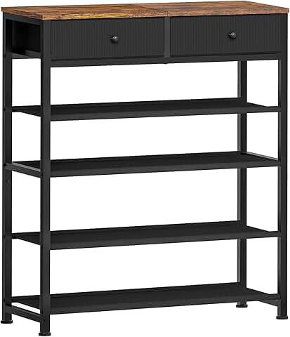 5-Tier Shoe Rack with Drawers and Shelves