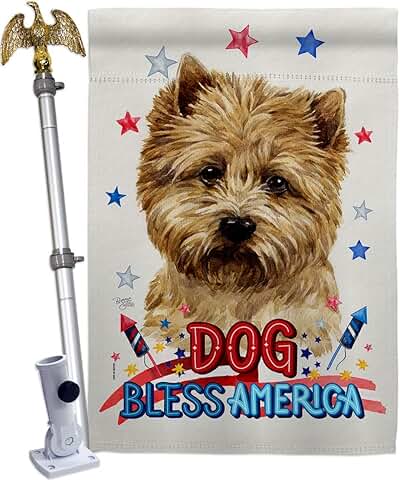 Patriotic Dog House Flag with Eagle and Paw Design