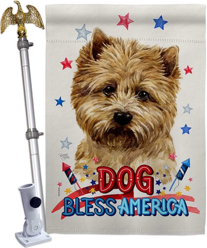 Patriotic Dog House Flag with Eagle and Paw Design