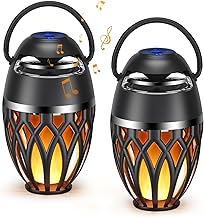 Two Waterproof Bluetooth Speakers with LED Flame Light