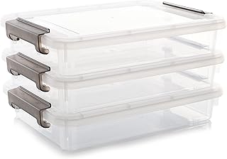 3-Piece Clear Plastic Storage Bins with Lids