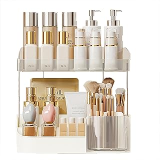 Double Layer Spinning Makeup and Skincare Organizer