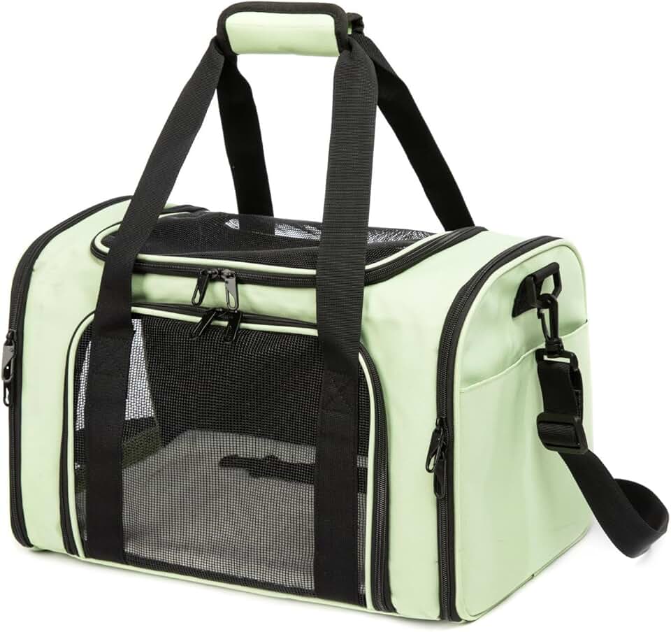 Soft-sided pet carrier for small dogs and cats