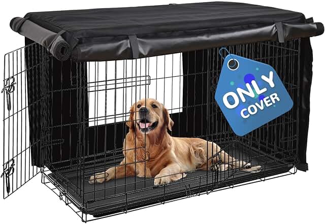 Heavy-Duty Dog Crate Cover with Pockets and Mesh