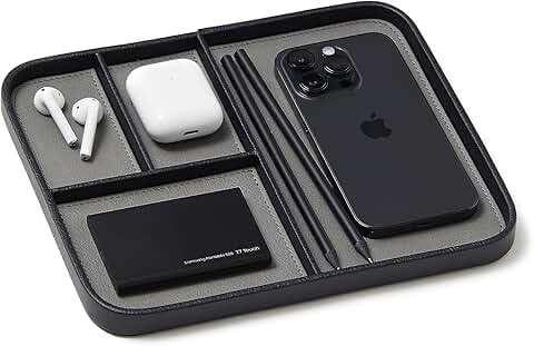 Leather Valet Tray for Keys, Watch, Wallet, Jewelry
