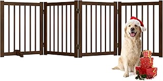 Wooden 4-Panel Pet Gate for Indoor Use