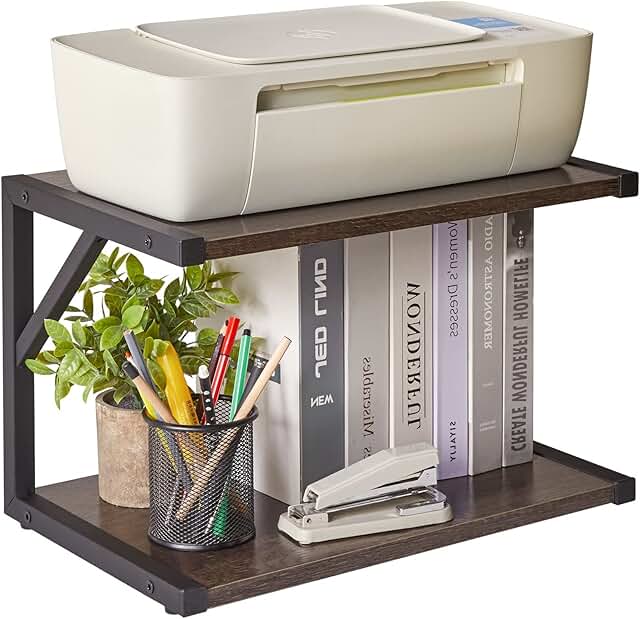 Two-Tier Desktop Printer and Organizer Shelf