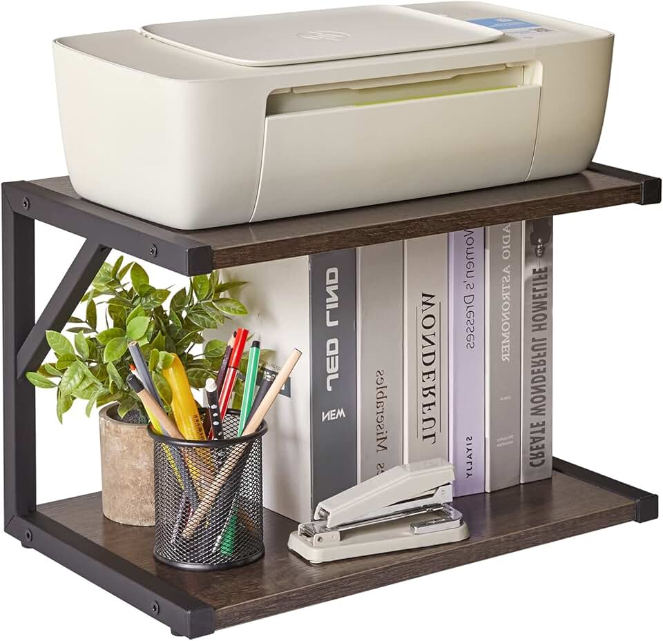 Two-Tier Desktop Printer and Organizer Shelf