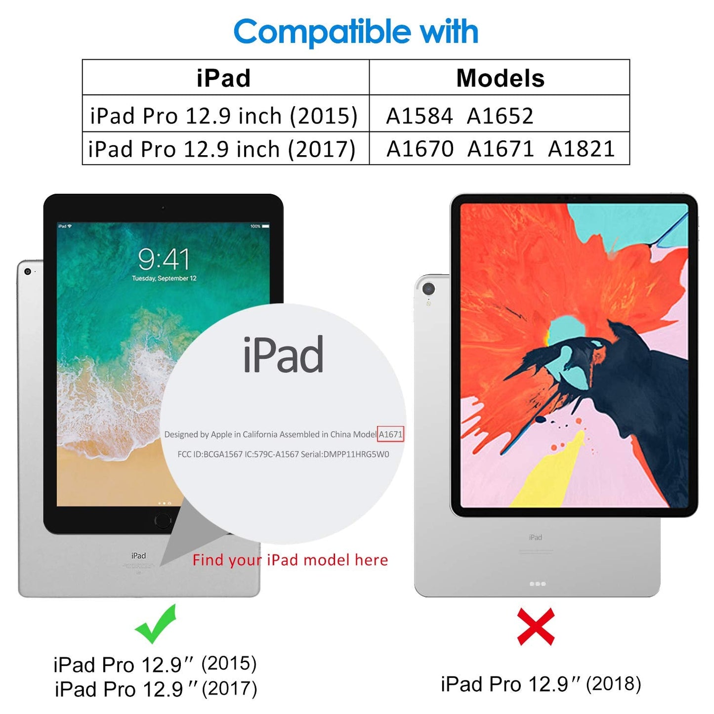 Screen Protector for iPad Pro 12.9-Inch (2015/2017 Model, 1st/2nd Generation), Tempered Glass Film