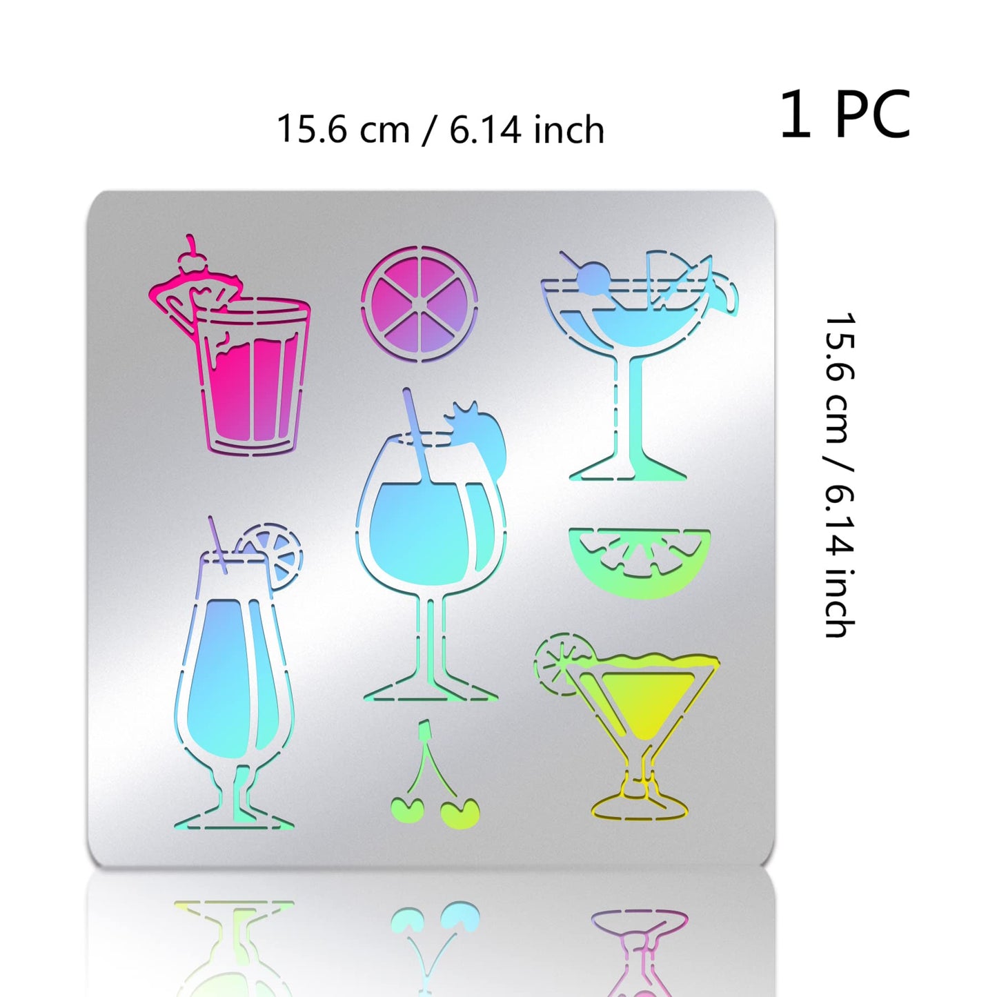 Hawaiian Lemon Cocktail Cup Journal 6x6 inch Metal Stencil