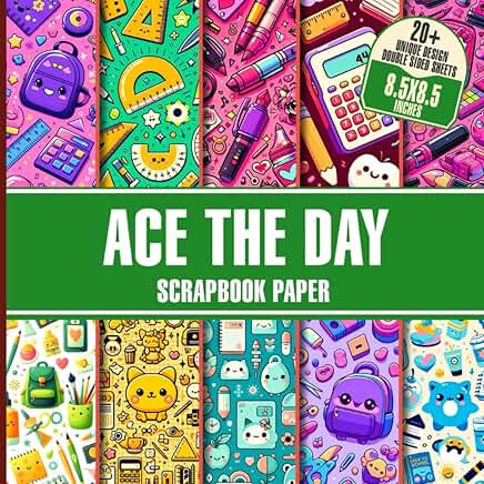 Eye-catching scrapbook paper for school-themed projects