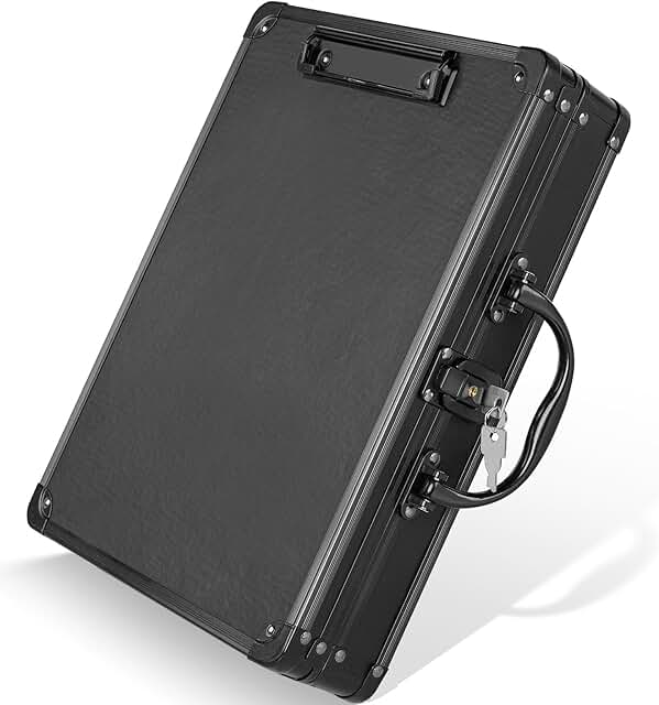 Heavy Duty Locking Clipboard with Storage, Black