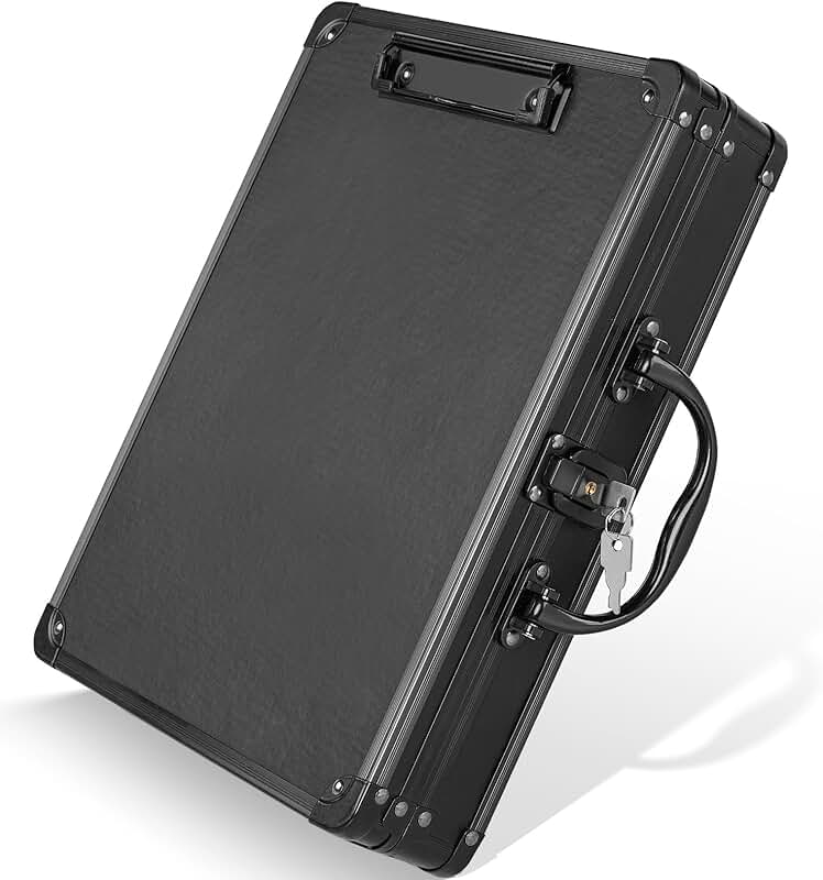 Heavy Duty Locking Clipboard with Storage, Black