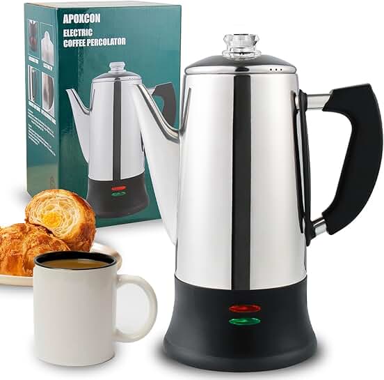 Stainless Steel 12-Cup Electric Coffee Percolator