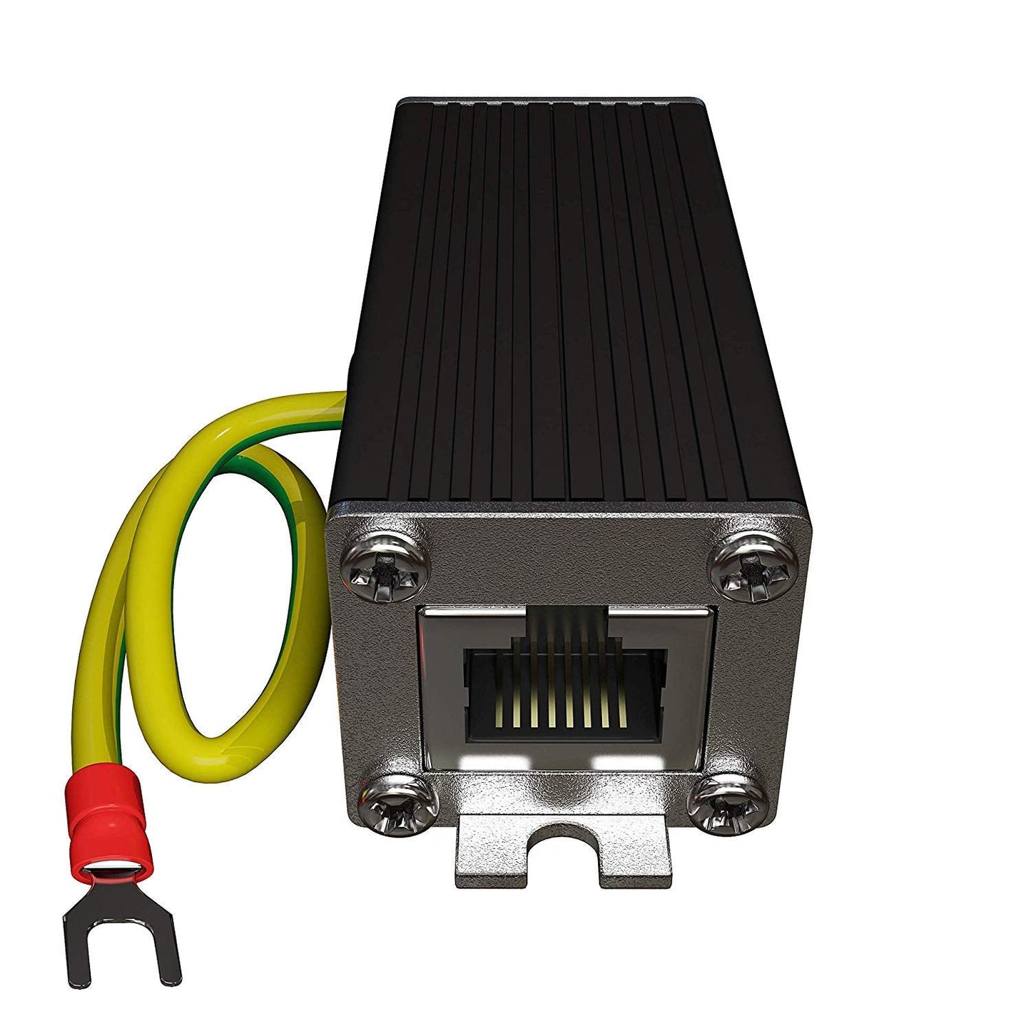Ethernet Surge Protector PoE+ Gigabit - Gas Discharge Tube for Full Protection - Mounting Flange - RJ45 Lightning Suppressor - LAN Network CAT5/CAT6 Thunder Arrestor - GbE 1000 Mbps - TP302
