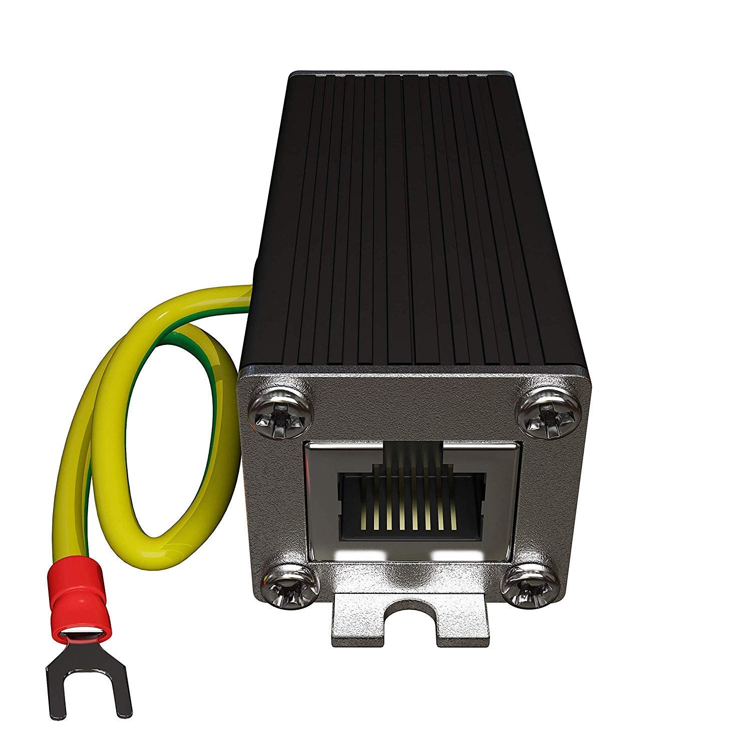 Ethernet Surge Protector PoE+ Gigabit - Gas Discharge Tube for Full Protection - Mounting Flange - RJ45 Lightning Suppressor - LAN Network CAT5/CAT6 Thunder Arrestor - GbE 1000 Mbps - TP302
