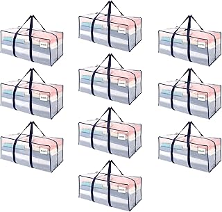 10 Pack Large Clear Plastic Storage Bags