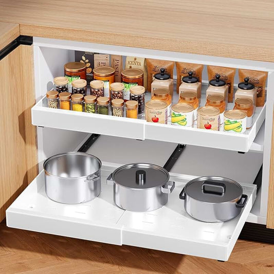 3-Tier Mobile Kitchen Storage Cart with Lockable Wheels