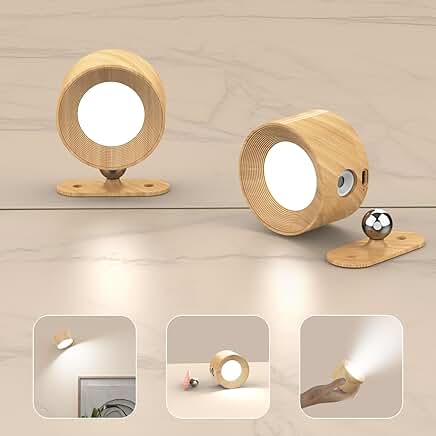 Set of Two Battery-Operated Wall Sconces with Touch Control