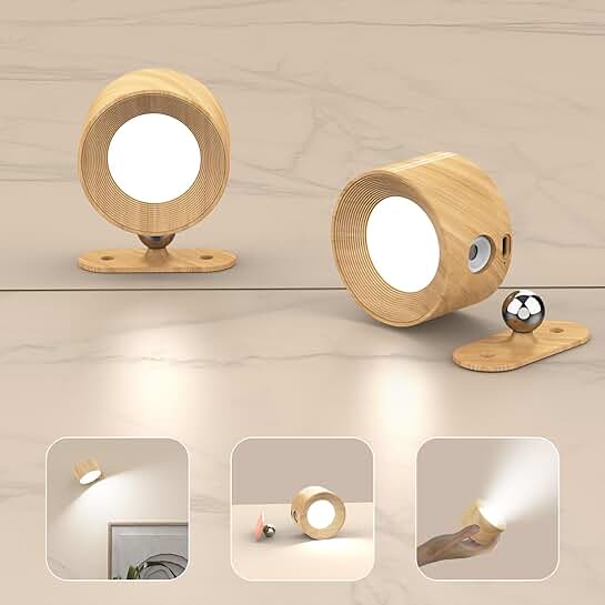 Set of Two Battery-Operated Wall Sconces with Touch Control