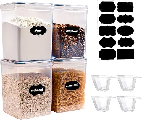 Set of four 5.2L airtight food storage containers