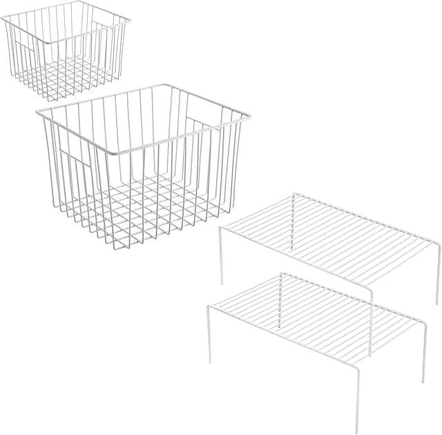 Two Large Freezer Storage Baskets