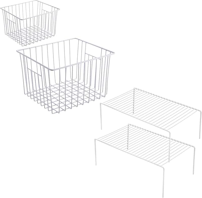 Two Large Freezer Storage Baskets