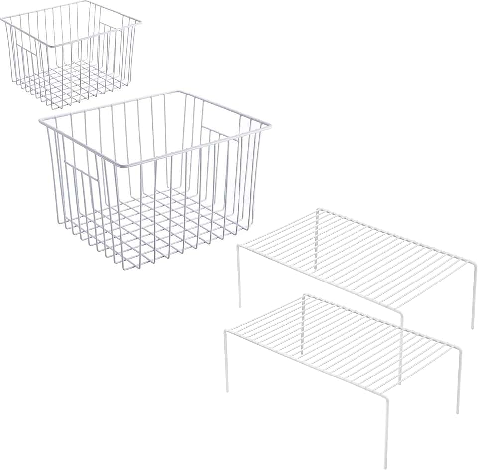 Two Large Freezer Storage Baskets