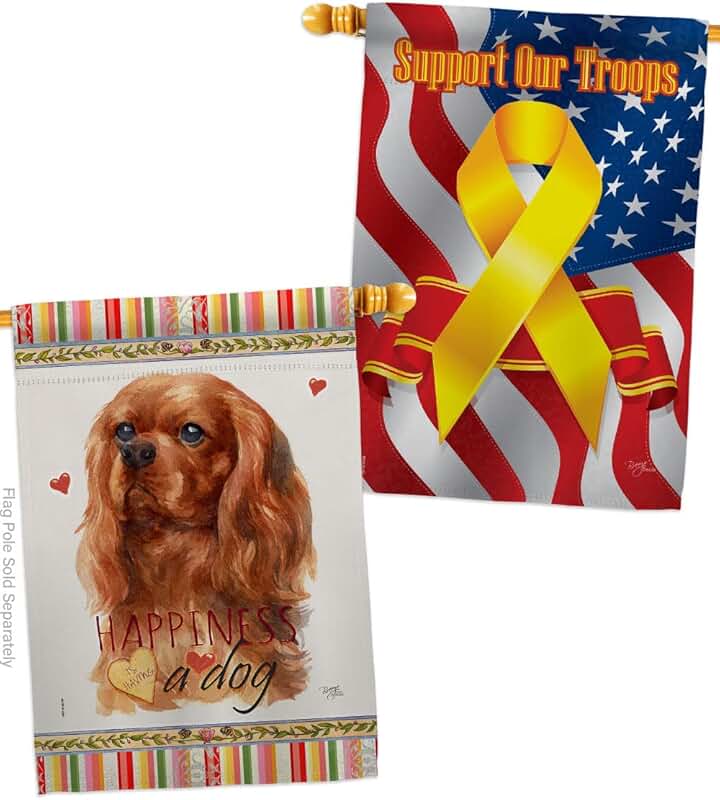 Ruby Cavalier King Spaniel House Flag for Dog Lovers