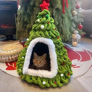 DIY Felt Christmas Cat Tree Bed and House