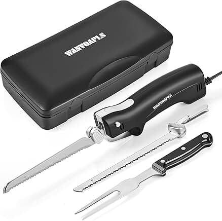 Electric Carving Knife with Ergonomic Handle and 60-Inch Cord