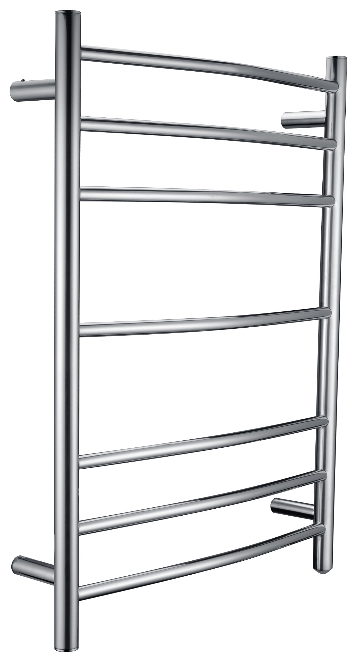Gown 7-Bar Wall Mounted Towel Warmer in Polished Chrome  Energy Efficient 70W Electric Plug in Heated Towel Rack for Bathroom  Stainless Steel Towel Heater Rail Quick Towel Dryer  TW-AZ027CH