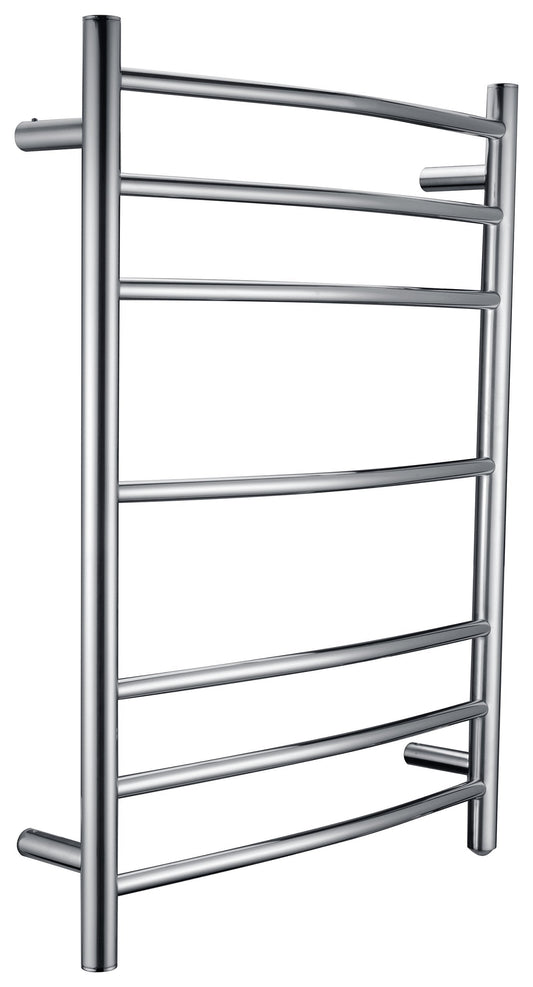 Gown 7-Bar Wall Mounted Towel Warmer in Polished Chrome  Energy Efficient 70W Electric Plug in Heated Towel Rack for Bathroom  Stainless Steel Towel Heater Rail Quick Towel Dryer  TW-AZ027CH