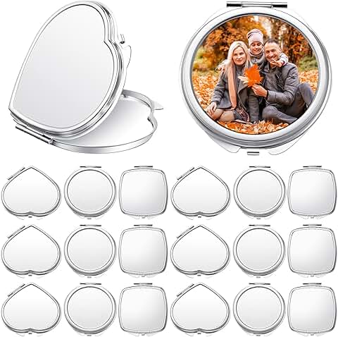 18-Piece Compact Sublimation Mirrors for Travel and Gifts