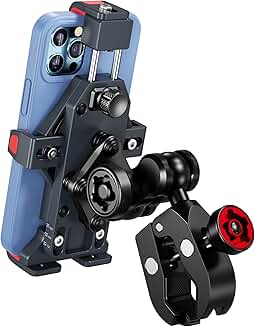Metal Motorcycle Phone Mount with Lock and Vibration Dampener